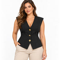 Chaleco 93424 negro en modelo