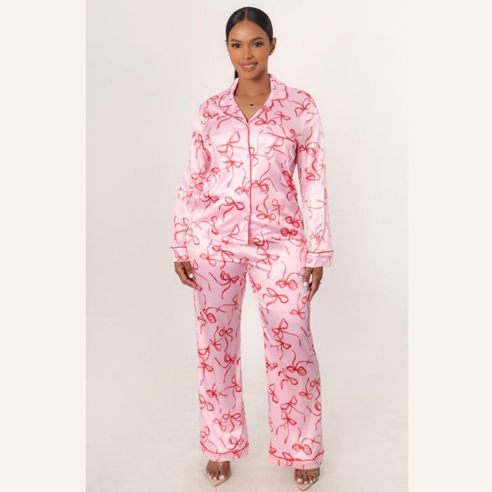 478T PIJAMAS  RIBBON PRINT