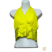 Milka Halter Blouse with Pleated Waist
