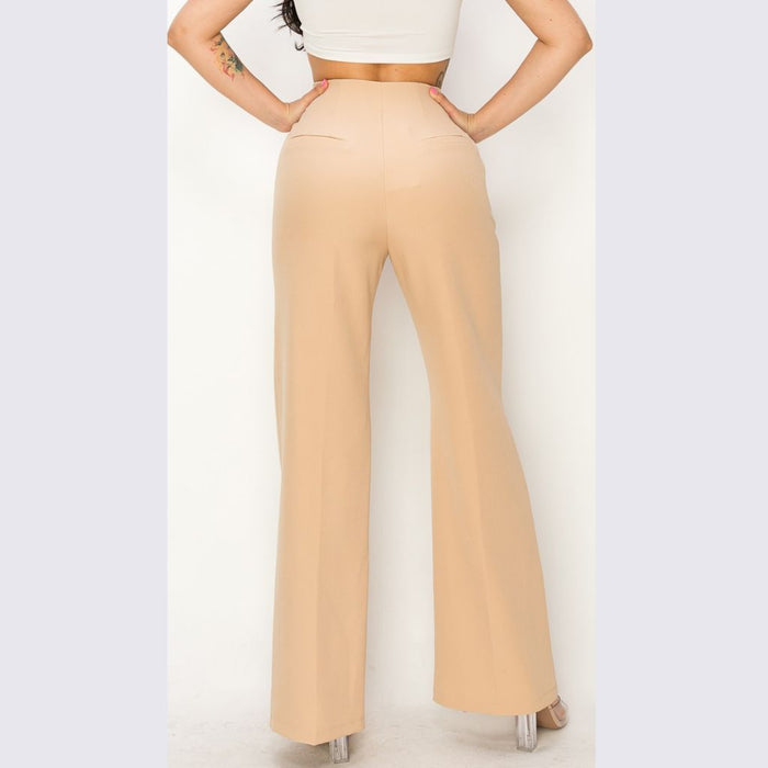 P2375 HIGH WAIST SEAM DETAIL STRAIGHT LEG PANTS