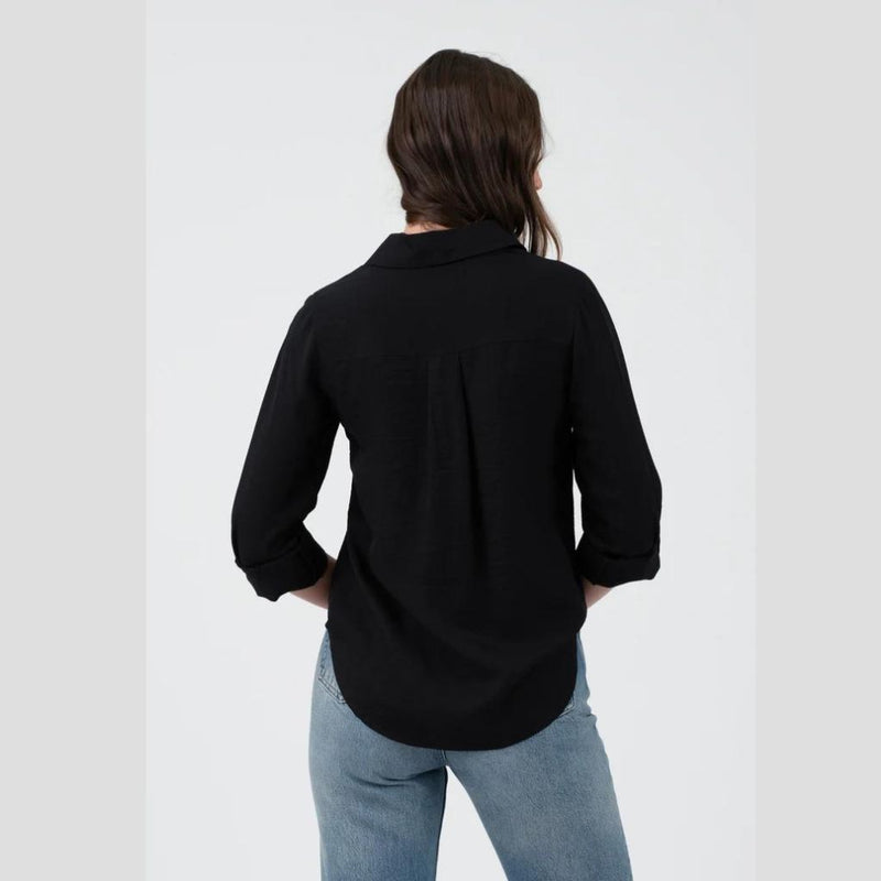 TW 1609 SLEEVE SHIRT BLACK BLU PEPPER