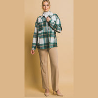 80115JH Plaid Button Up Jacket