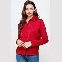 T-6264-B Long Sleeve Satin Muscle Shirt