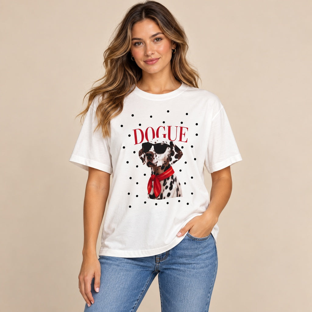 Camiseta dogue en modelo