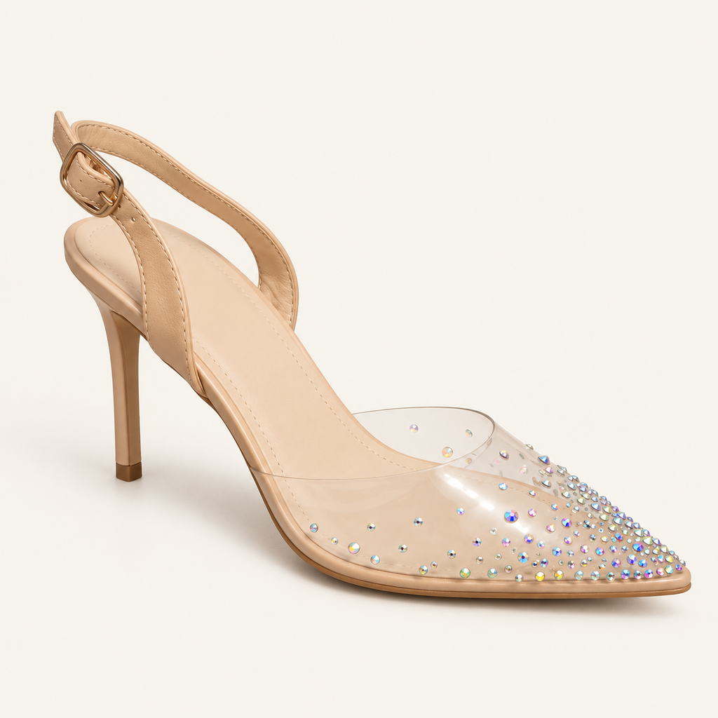 Anne Michelle CARNATION-46 nude transparente con cristales