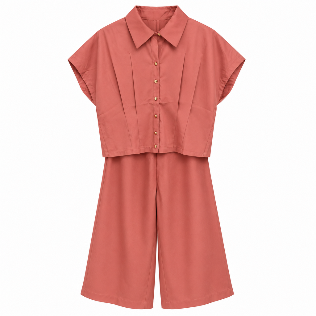 Conjunto Encanto Ladrillo – 9701, blusa y pantalón