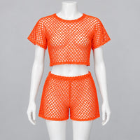 Conjunto cover up T3265 naranja completo en maniquí