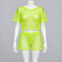 Conjunto cover up T3265 verde completo en maniquí