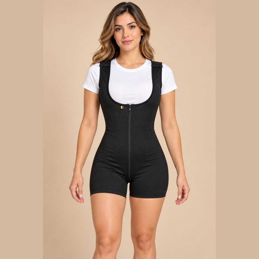 Faja 9300 negra con modelo profesional — frente