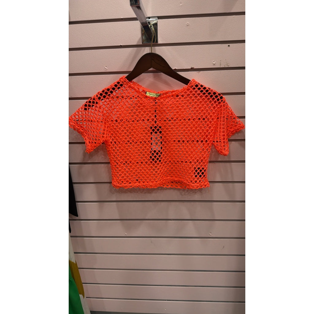 Cover up T3265 naranja: top de malla