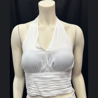 Milka Halter Blouse with Pleated Waist