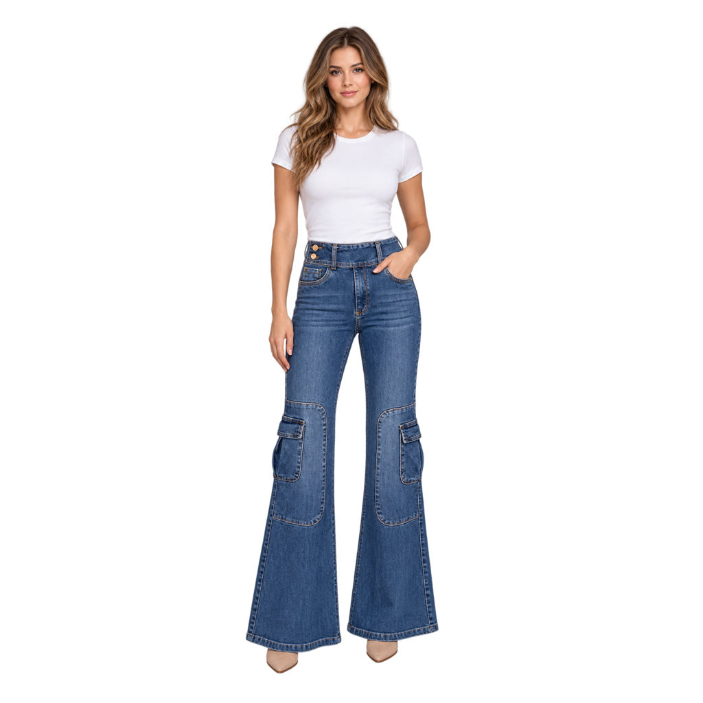 Jeans 40943 en modelo de cuerpo completo sin fondo — imagen generada con IA