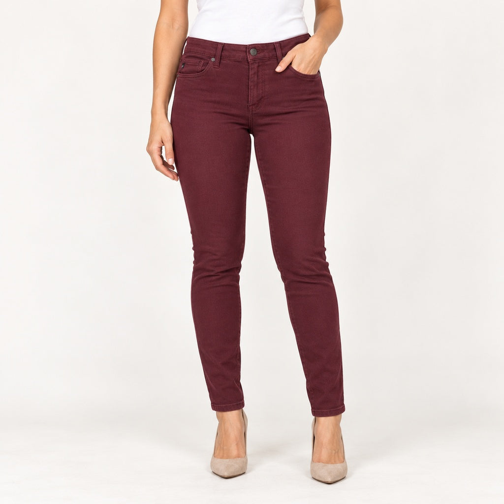 Jeans KanCan rojo vino sin roturas en modelo
