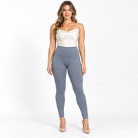 Leggings 165 de cintura alta gris azulado en modelo adulta
