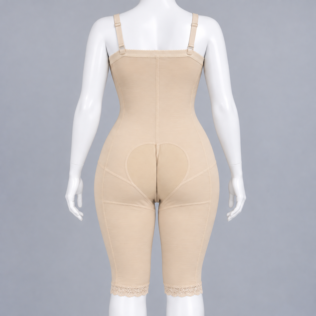 Faja Licsy beige en maniquí, espalda