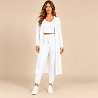 New Mix YC100-3PC blanco: conjunto acanalado de tres piezas en modelo