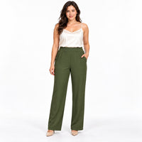 Pantalón New Mix 18 olivo de cintura elástica en modelo adulta