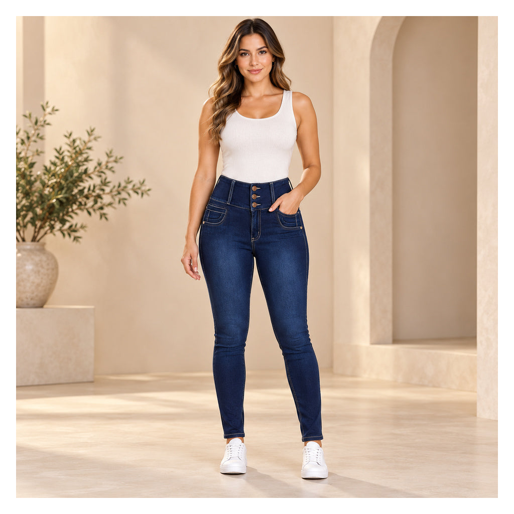 Jeans 18466 en modelo de cuerpo completo — imagen generada con IA