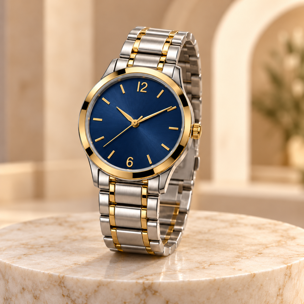 Reloj Azul Dorado 93004 - esfera azul oscuro, fondo Germania Jeans