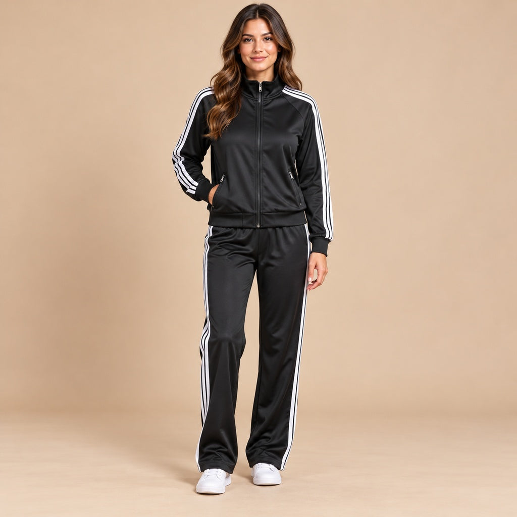 80323 – Conjunto deportivo de chaqueta y pantalón con franjas en modelo