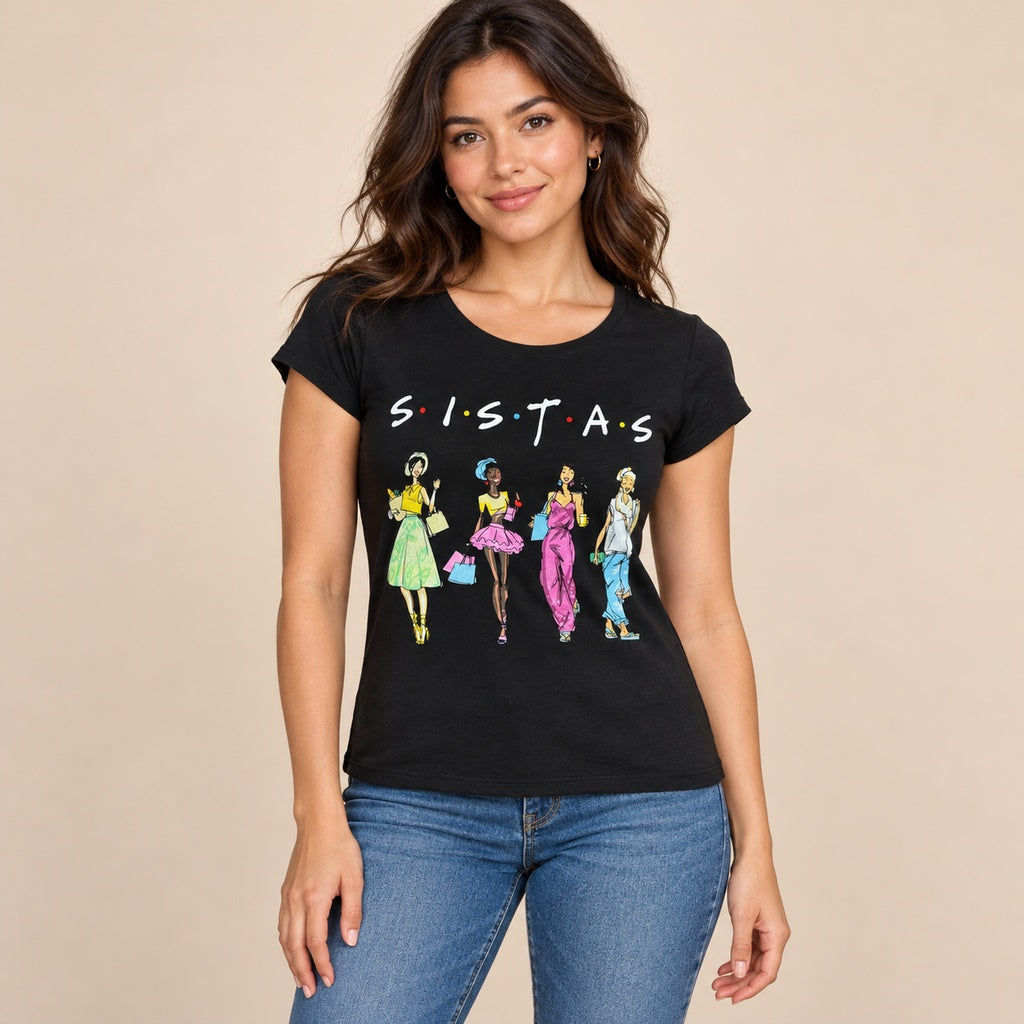 Camiseta sistas-black en modelo