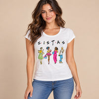 Camiseta sistas-white en modelo