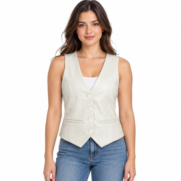 Chaleco blanco con botones 6568