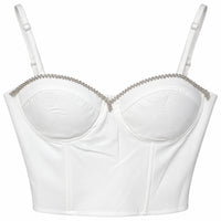 Corsé blanco con pedrería T1433