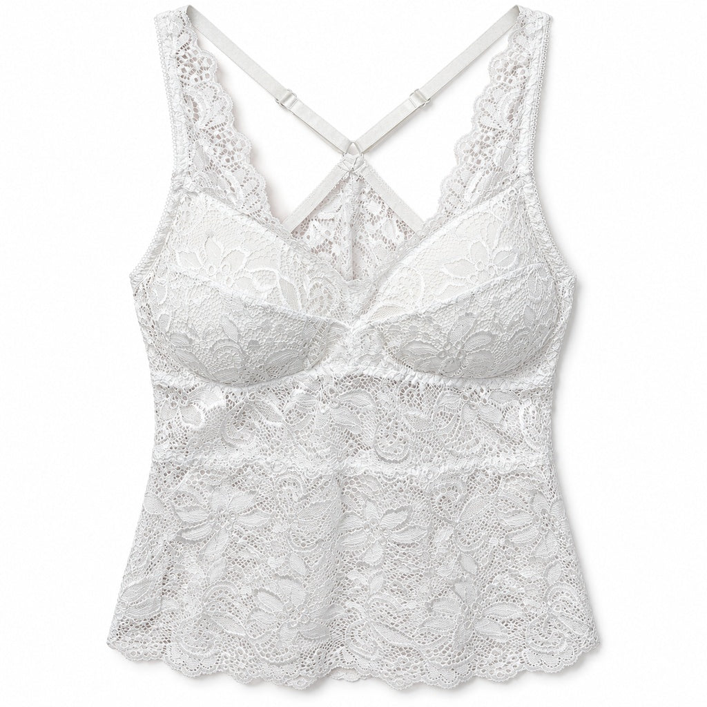 Top B41 blanco de encaje
