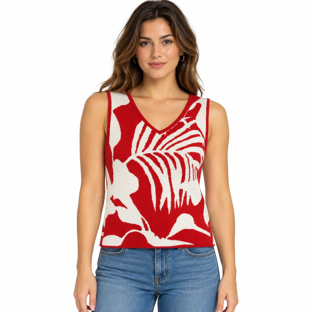 Top 42321 rojo y blanco tropical