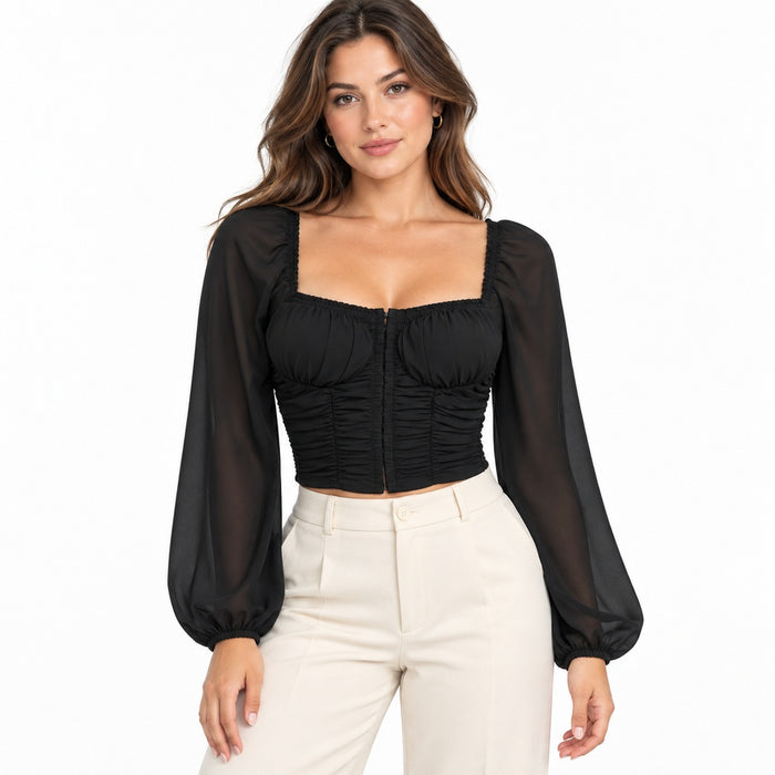 Blusa bluebell sobre fondo blanco