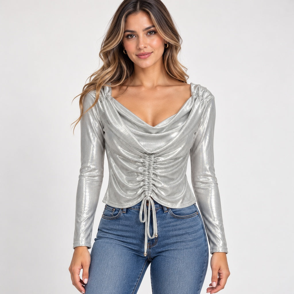 Top Colombia 1269 plateado en modelo