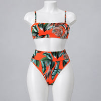 Traje de baño 2517 naranja tropical en maniquí