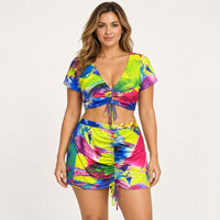 Traje de baño 8106 multicolor con falda en modelo adulta