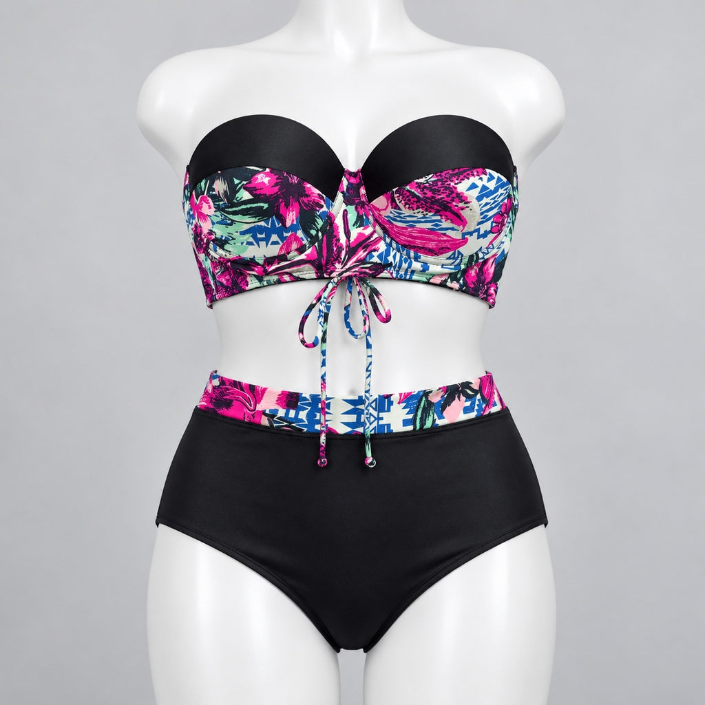 Traje de baño Colombia 009163 negro floral en maniquí