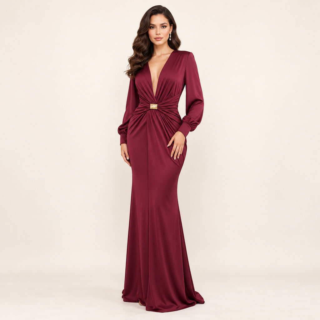 Vestido 6639 vino con modelo