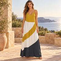 Modelo con vestido zebra-amarillo en fondo elegante