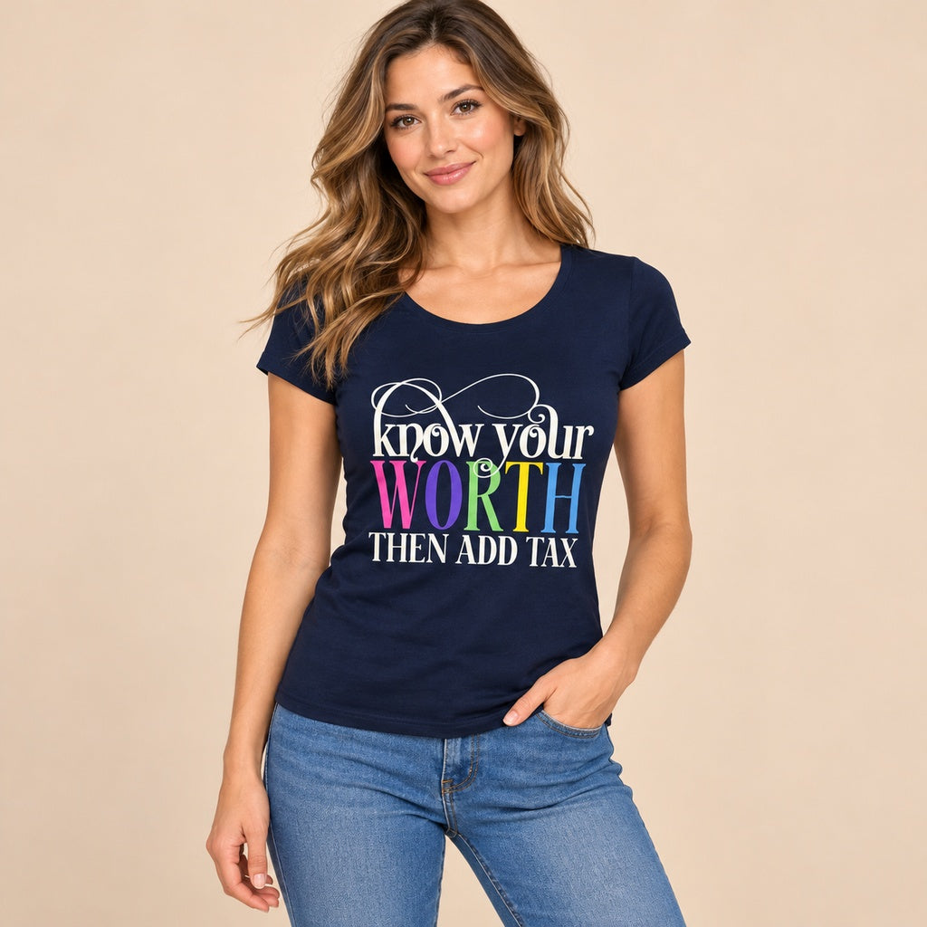 Camiseta worth-navy en modelo