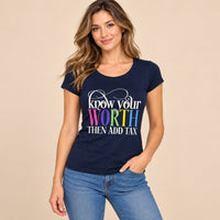 Camiseta worth-navy en modelo